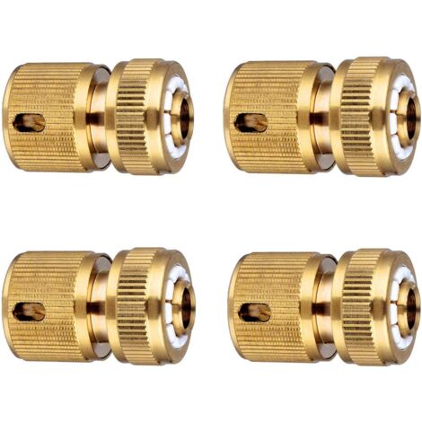 Lot De 4 Raccords Rapides Laiton 1/2" Uni-Fine Pour Tuyau D'Arrosage Jardin