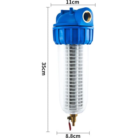 CSPARKV 350 mm - Filtre surpresseur Pompe de jardin long - Diamètre d'interface de 25 mm