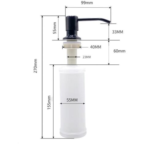 300 ml - Distributeur de savon pour évier de cuisine - Distributeur de savon pour
