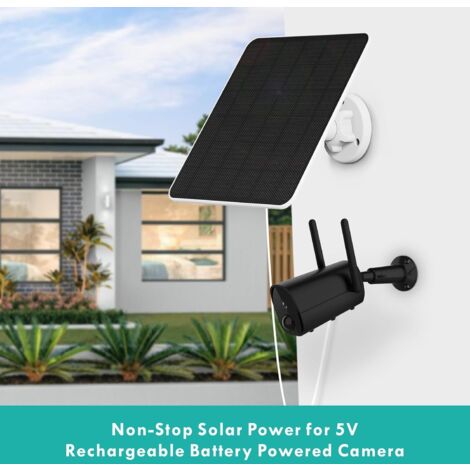 Panneau Solaire 5W Pour Caméra Sécurité - USB Micro/USB-C, IP65, 3m Cable