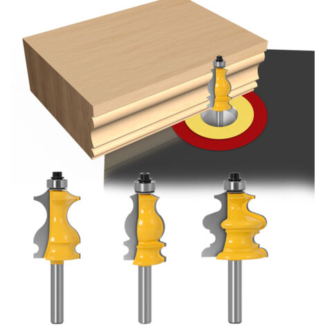 Lot De 3 Fraises Carbure à Affleurer Droites - Tige 6mm, Diamètre 12.7mm - Pour Bois, MDF Et Contreplaqué