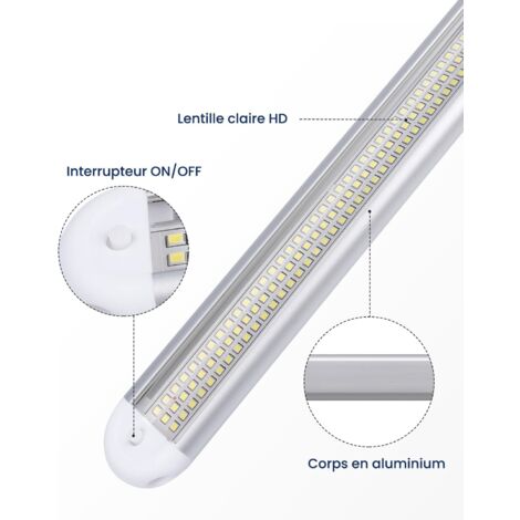 Lot De 4 Spots LED 12V Ultra Fins – Pour Camping-car, Van, Bateau – 3W, Blanc Chaud 3000K, 300 Lumens
