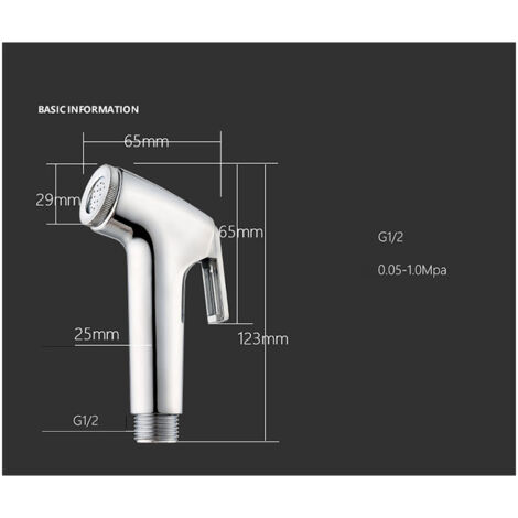 Kit hygiène WC. Robinet 3 voies + Douchette ABS + Flexible 1,5m + Support
