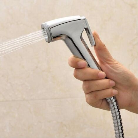 Kit hygiène WC. Robinet 3 voies + Douchette ABS + Flexible 1,5m + Support