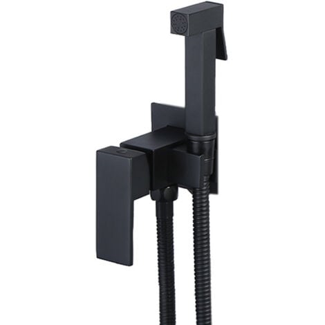 Kit de Douchette WC Complet en Laiton, de Couleur Noire, pour une Hygiène Personnelle et un Confort Accrus
