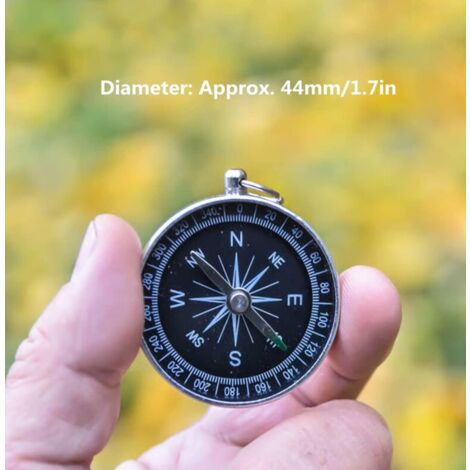 Boussole Avec Cadran Blanc, Boussole à Poche Portable En Aluminium De 45 Mm Boussole De Survie Haute Precision 96425971
