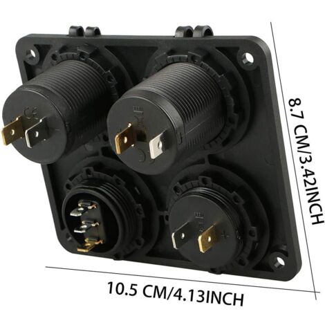 Hoembpn Prise Allume-Cigare Marine Étanche IP65 - Double USB 4.2A + Voltmètre - Pour Voiture, Bateau, Camping-Car