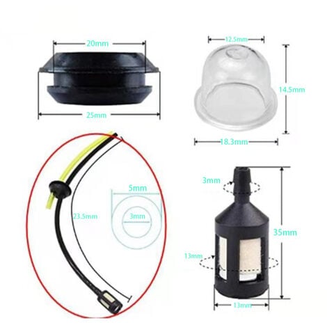 CSPARKV 7 Pièces Durite Essence Debroussailleuse Pieces Accessoire pour débroussailleuse  Detachees Filtre Essence pour Tondeuse Taille Haie Taille Bordure