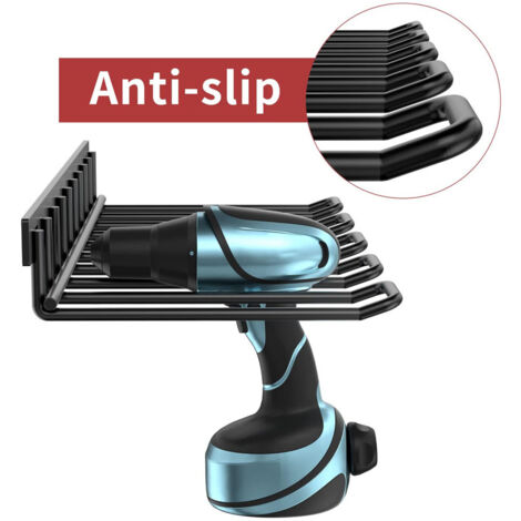 Etagere Murale Garage WOOLUCK® Organisateur D'outils électriques, Rangement Outils Mural En 4 Couches Pour 8 Perceuses électriques, Porte Outils Mural Pour Garage, Ateliers Support Batterie Makita