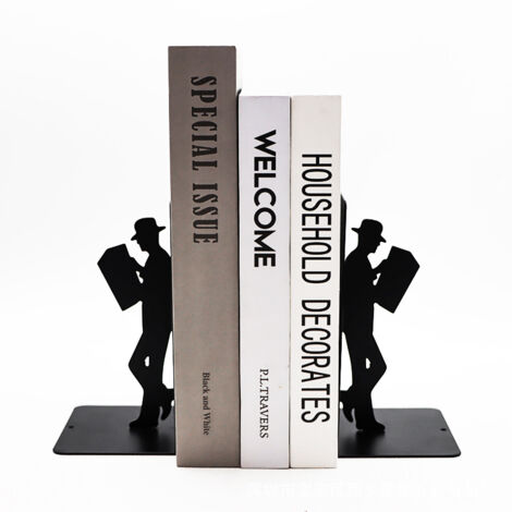 Balvi Hamlet – Serre-Livres Métal Noir Design Original – Élégant Et Solide