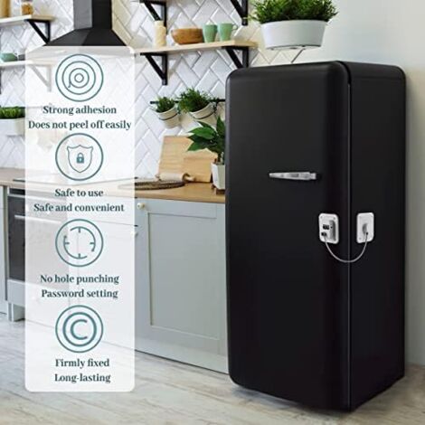 GXGM 2 Pièces Bloque Porte Frigo Verrou Enfant - Adhésif Sans Percer - Blanc