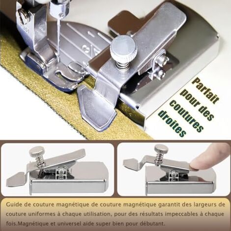 Guide de couture magnétique multifonctionnel, jauge magnétique, jauge de bord, positionneur en plastique Anti-bouclage pour accessoires de machines à coudre 15 Guide de couture magnétique multifonctionnel, jauge magnétique, jauge de bord, positionneur en plastique Anti-bouclage pour accessoires de machines à coudre 15