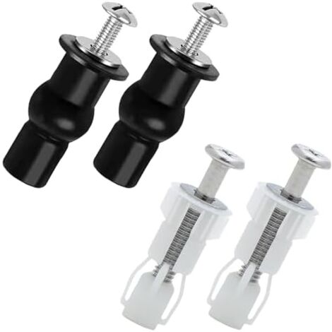 Kit De 6 Pièces Pour WC – Vis Et Charnières Noires – Pour Abattant, Cuvette, Lunette – Remplacement Facile - 11