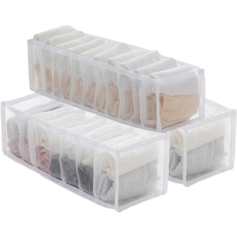 6 Boîtes De Rangement Pour Sous-vêtements Et Chaussettes - Plastique, 26.5x8x6 Cm - Organisateur Tiroir Rose