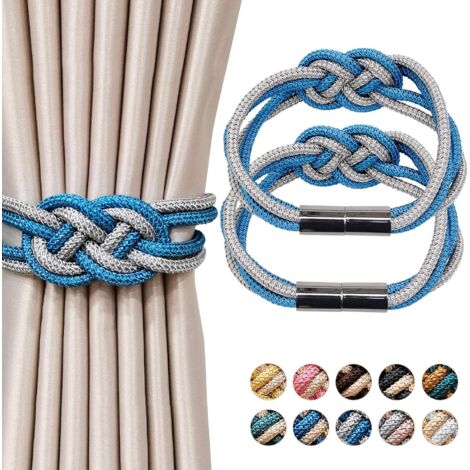 Embrasses Magnétiques Pour Rideaux GYHWOFUL – Lot De 2 | Style Bohème Corde Coton & Perles Bois | Pour Salon, Chambre, Salle De Bain