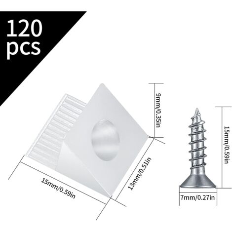 Cales De Réparation Pour Meubles - Lot De 100 Avec Vis - Blanc - Pour Tiroirs Affaissés, Fixation Invisible
