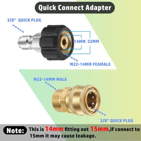 RACCORD RAPIDE POUR Nettoyeur Haute Pression En Laiton, Prise Femelle à