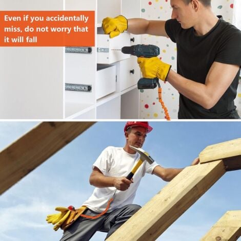 CSPARKV 3 Pièce Sharp Lanière à Outils, Cordon Porte-Outils de Sécurité Rétractables avec Mousqueton Simple et Extrémité de Boucle Réglable, Outil de Protection Contre Les Chutes