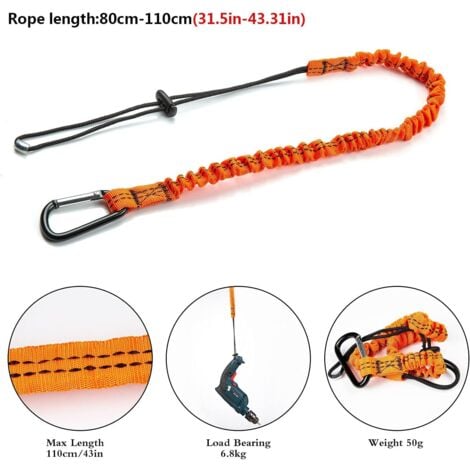 CSPARKV 3 Pièce Sharp Lanière à Outils, Cordon Porte-Outils de Sécurité Rétractables avec Mousqueton Simple et Extrémité de Boucle Réglable, Outil de Protection Contre Les Chutes