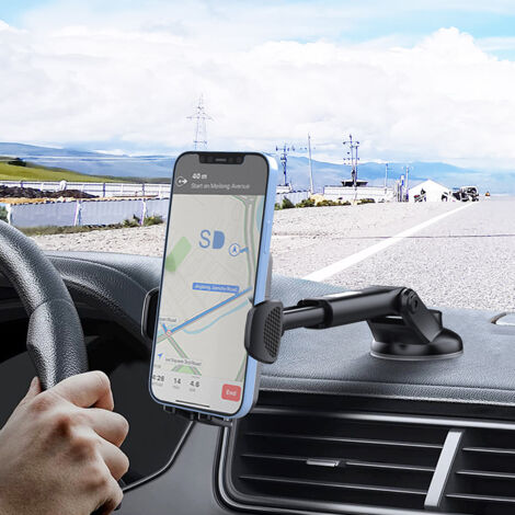 Support Téléphone Voiture Universel - Clip Grille D'aération, Rotation 360°, Compatible Smartphones 4 à 7 Pouces