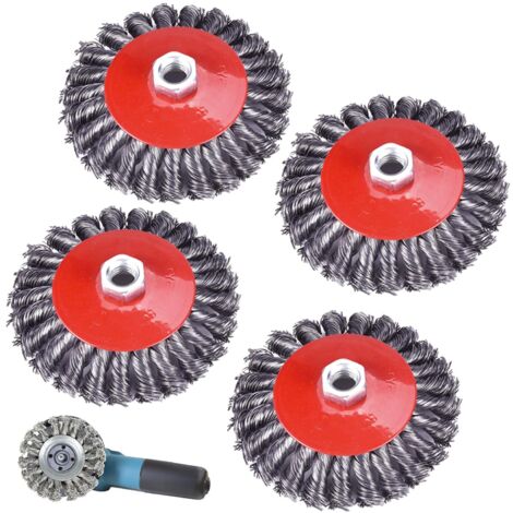 5 Brosse Métallique 125mm Pour Meuleuse - Nettoyage Rouille | Acier Inox, Zones Étroites, Dérouillage