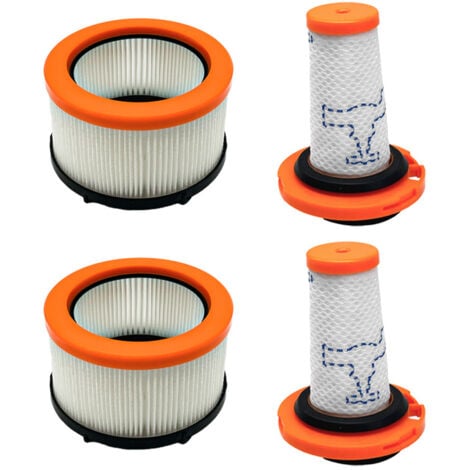 CSPARKV Lot de 4  Filtre pour Rowenta X-FORCE FLEX 9.60, Filtres pour Rowenta X-FORCE FLEX 9.60 et X-NANO ESSENTIAL RH20xx, 2 Pré-Filtres + 2 Filtres Moteur, Filtres HEPA lavables pour ZR009010, ZR009