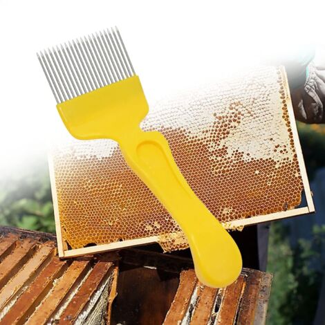 Fourche à Désoperculer Apiculture 21 Dents | Acier Inoxydable, Manche Plastique | 20x7 Cm