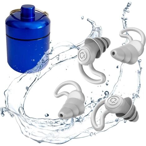 Bouchon D'oreille SSKHE Lot De 8 Paires De Bouchons D'oreilles En Silicone Doux Et Confortables - Réutilisables Et Compressibles - Anti-bruit - Pour La Natation, Le Sommeil Et Les Voyages Pince Nez