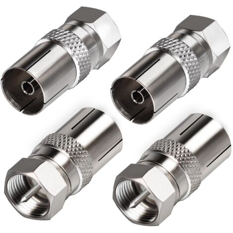 2 pièces d'antenne TV coaxial adaptateur coupleur femelle vers femelle