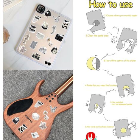 Autocollants Gothiques Autocollants Noirs Et Blancs Autocollants Gothiques Imperméables En