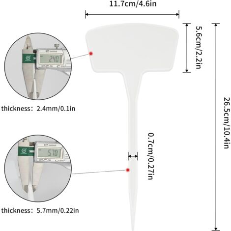 KINGLAKE 30 Étiquettes De Jardin 30cm En Plastique Résistant Avec Marqueur - Étiquettes Plantes Extérieures Pour Potager Et Fleurs