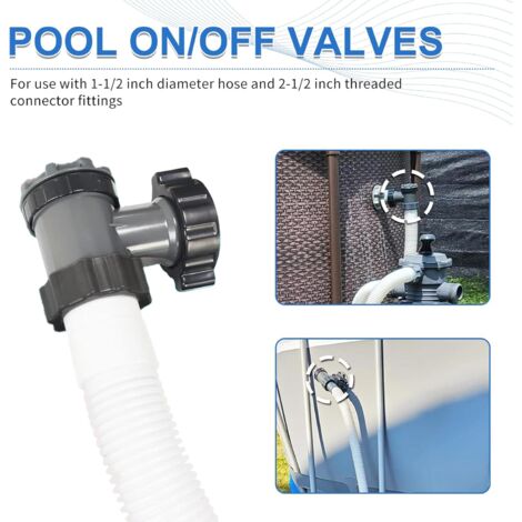 Vanne De Contrôle Pour Piscine - Valve à Piston, Split, Compatible Tuyaux 3,2 à 3,8 Cm (Intex)