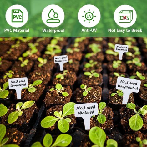 Lot De 100 Étiquettes Pour Plantes Résistantes Aux Intempéries + 1 Marqueur Blanc – Idéales Pour Potager, Jardin, Serre, Herbes Et Légumes