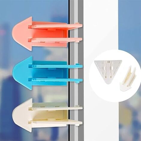 4 Pcs Bloque porte Coulissante, Fenêtre Verrouillage De Sécurité Enfant, Serrures Porte Coulissante de Sécurité Bloqueur de Fenêtre pour Enfant Sans Perçage Facile à Utiliser