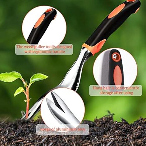 2 Désherbeurs Manuels Hillylolly - En Acier, Manche Bois, Pour Jardin, Mauvaises Herbes