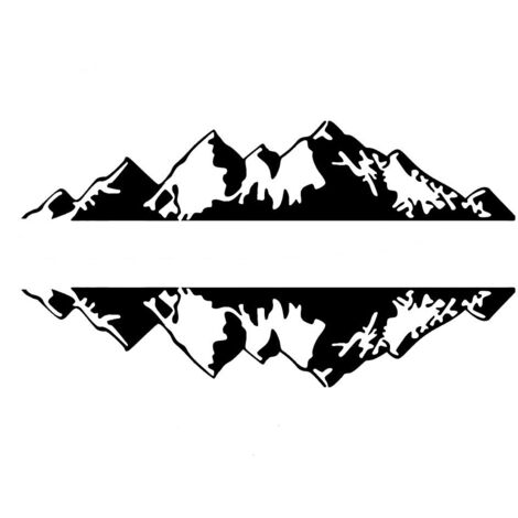 Autocollant Vinyle Montagne Boussole - Décal Pour Capot, Porte Ou Coffre De Voiture, SUV, 4x4 - Design Forêt Et Ours - Noir - 57x28 Cm