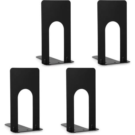 KAYEF Blocs D'Étagères 2 Pièces - Serre-Livres Métal Noir Design Chat Rectangle, Organisateur Bureau Et Bibliothèque