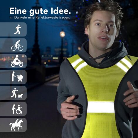 Gilet De Sécurité Réfléchissant Enfant Jaune – Haute Visibilité – Cyclisme, Course, Nuit – Taille Réglable 3 Ans+ !