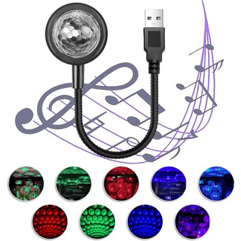 2 Lampes D'ambiance LED USB Pour Voiture - 7 Couleurs, 13 Modes Tactile - Déco Intérieure Auto