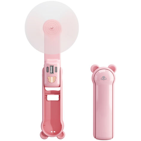 JISULIFE Mini portatif ventilateur à main 3 en 1, rechargeable