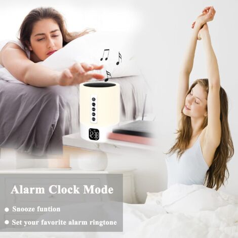 Réveil Lampe Bluetooth - Enceinte, Veilleuse, Bruits Blancs - Minuterie, écran LED, Tactile - Pour Chambre Et Chevet