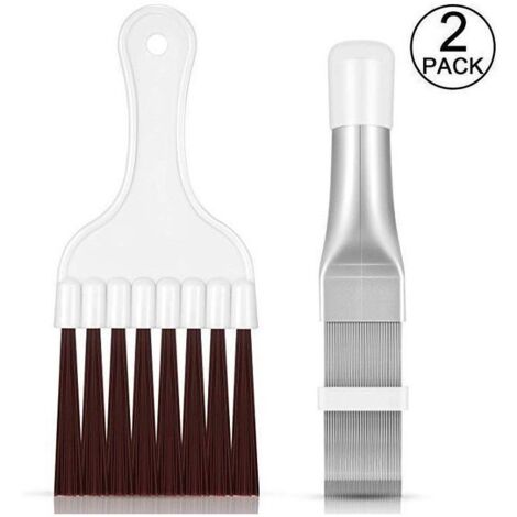 Kit 4 Pièces Brosse Nettoyage Condensateur Climatiseur - Peigne Ailettes + Brosses Spéciales
