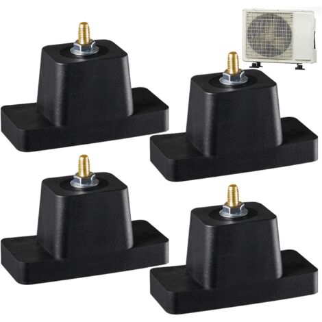 4 Patins Amortisseurs Caoutchouc Uxcell Pour Lave-linge - 25x10x8mm - Anti-vibrations Noir