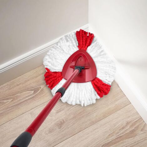 Lot De 4 Têtes De Rechange Pour Serpillère Vileda Turbo - Microfibre, Lavables, Compatibles Turbo 2en1, Easy Wring - 2 Blanches, 2 Rouges