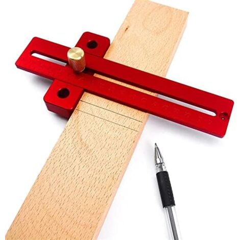 Règle De Traçage Pour Bois 300 Mm - Butée Réglable Et Verrouillable - Alliage Aluminium Léger Antirouille