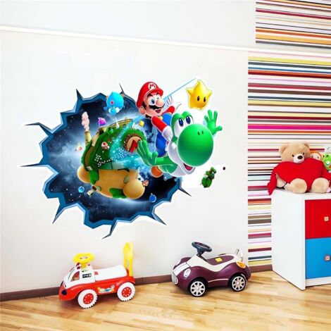 Sticker Mural Enfant Mario Bros Boule de Feu
