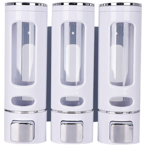 Distributeur De Savon Design Marbre - Pour Salle De Bain, Cuisine - Résine Robuste - Dimensions 7,4x7,4x15 Cm