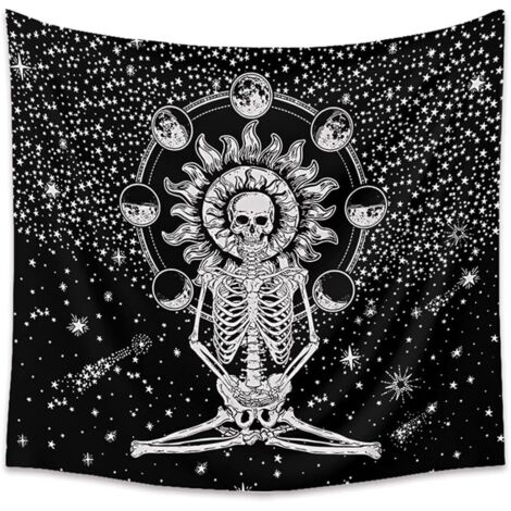 Tapisserie 3D Grateful Dead Squelette Et Roses Tenture Murale