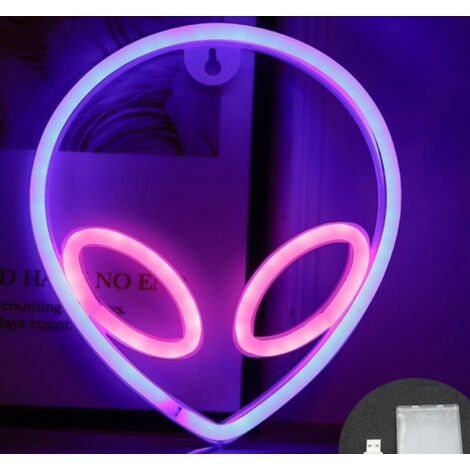 ZWOOS Enseigne lumière néon pour chambre à coucher Arc en ciel bar fête Enseigne lumineuse pour noël Veilleuse LED alimentée par batterie ou USB 