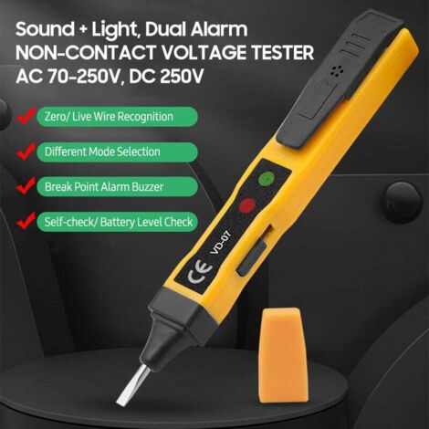 Testeur De Tension Sans Contact Bwaliffury - Détecteur 12-250V AC/DC, Idéal Pour Prises, Fils Et Dépannage électrique